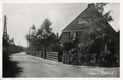 10996 Gezicht in de Middelweg te Leersum uit het noordoosten; met rechts de voorgevels van de huizen nrs. 10-12.